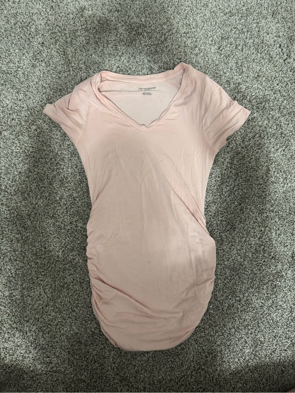 A pea in the pod Light Pink Women’s V-Neck maternity Tee